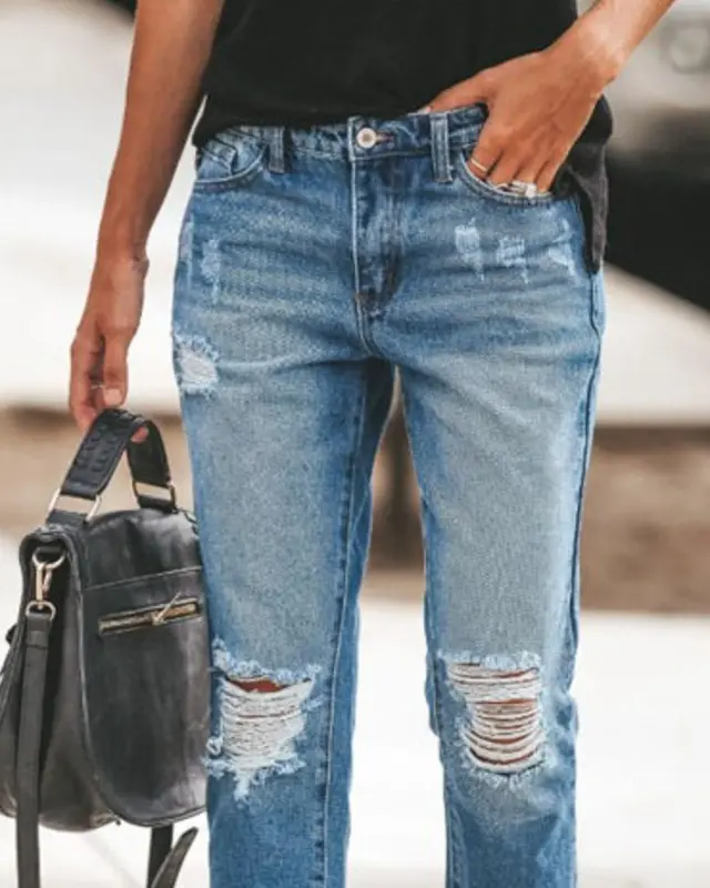 Casual Ripped Slim Jeans