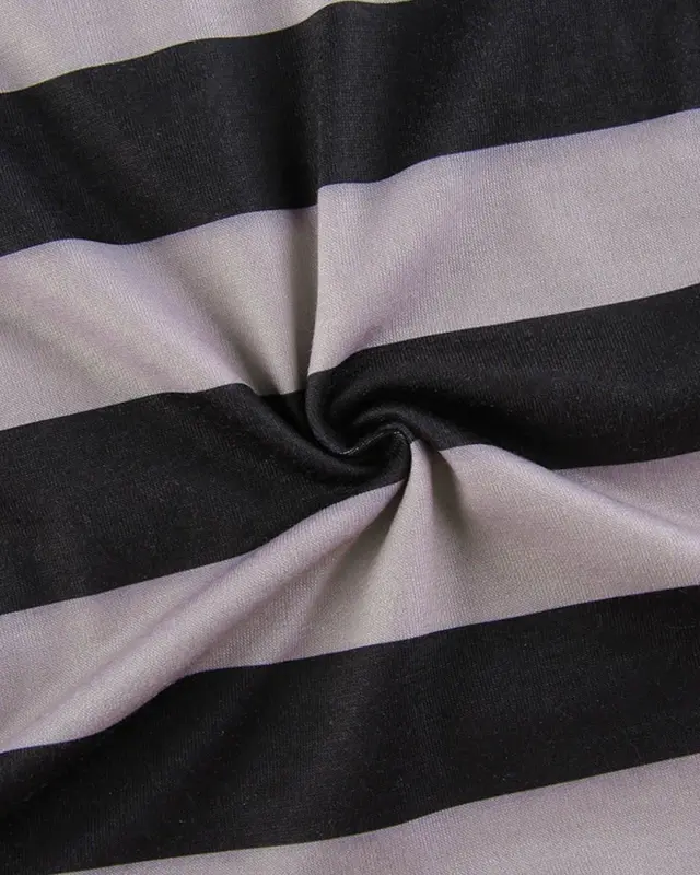 Color Block Striped Off Shoulder Long Sleeve Tops