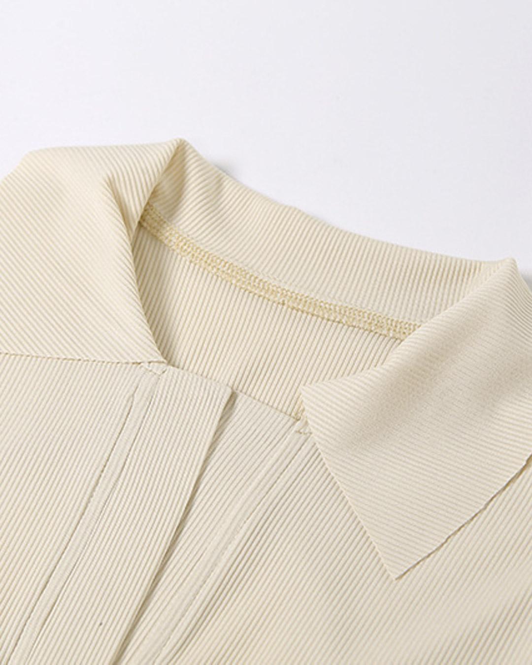 Shirt Collar Back Cutout Short Sleeve Maxi Dresses