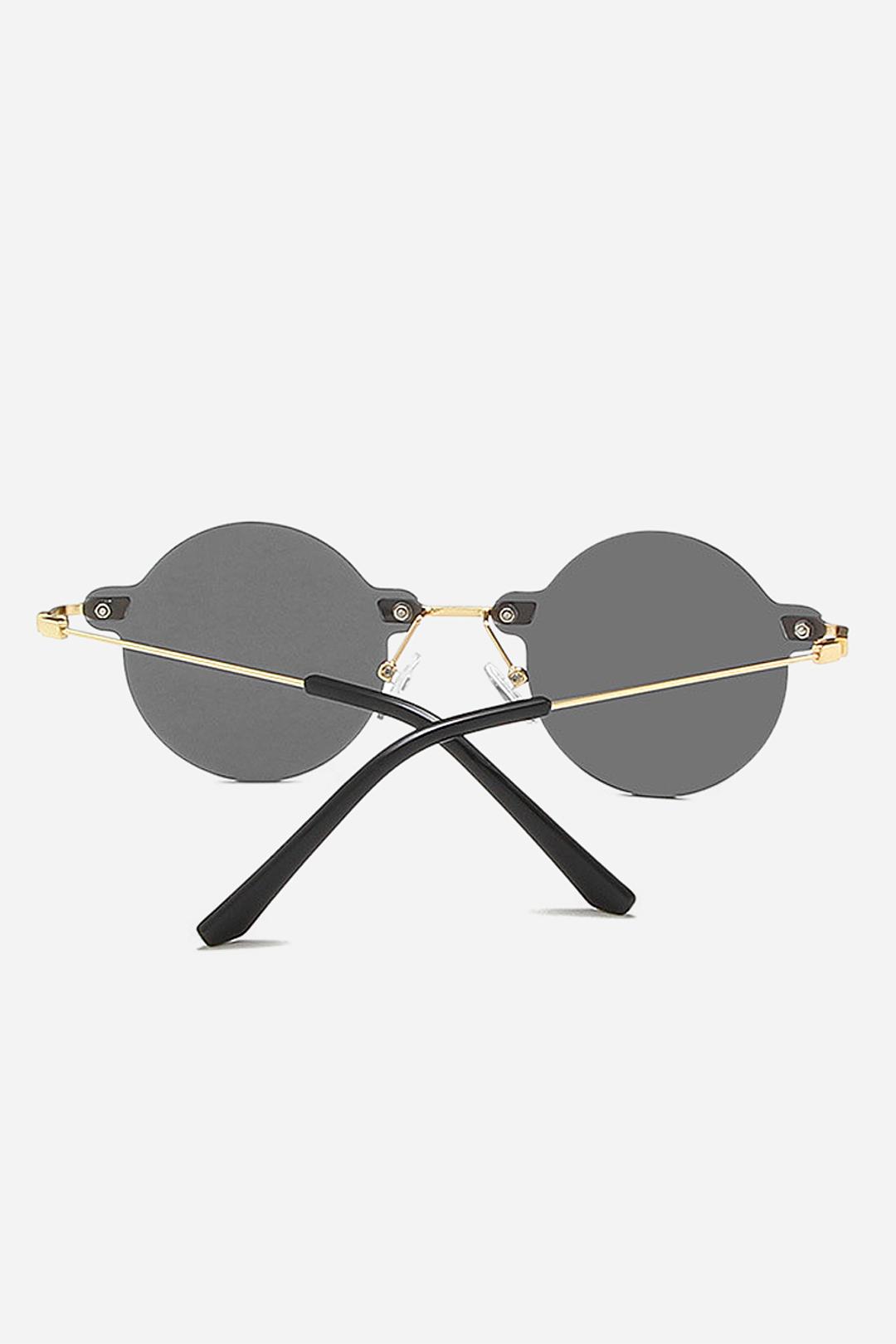 Retro Round Metal Gray Lens Sunglasses
