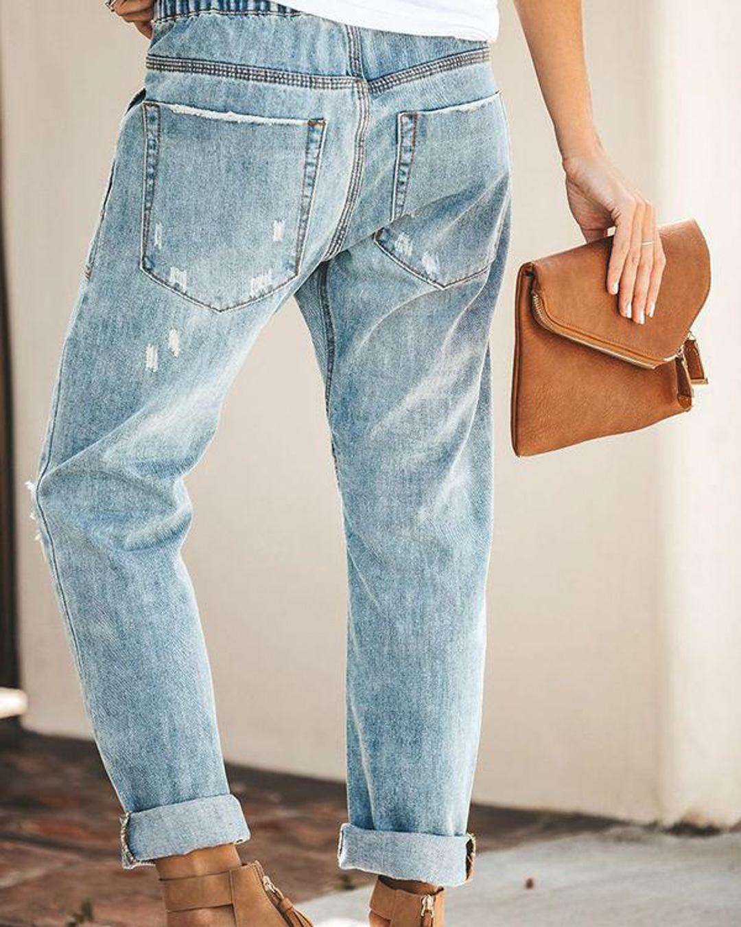 （重复）Casual Street Hipsters Straight Women Jeans