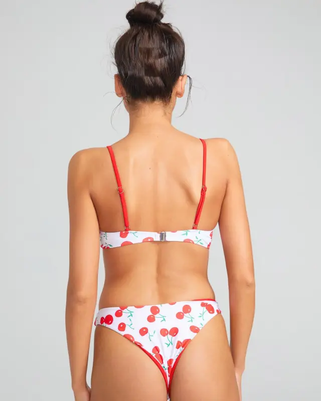Cherry Print Underwired Low-rise Bikini Swimsuit