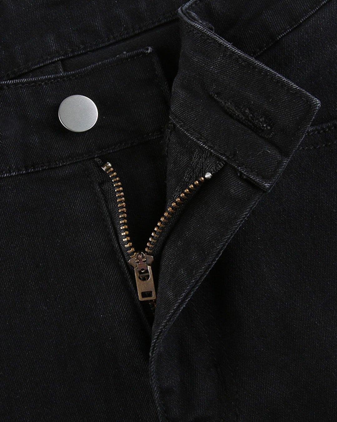 High Waist Bandage Cut-outs Split Hem Bootcut Jeans