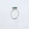 1.5CT Synthetic Emerald Radiant Cut Ring