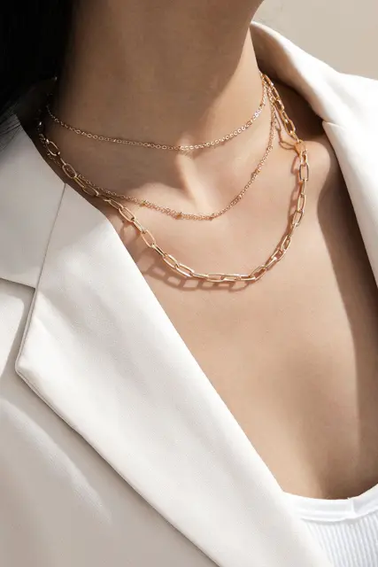 Simple Square Silk Cross Chain Necklace