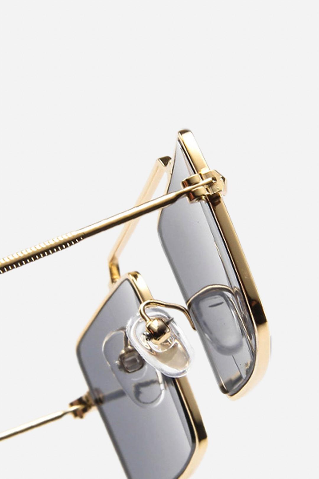 Retro Metal Rectangular Frame Sunglasses