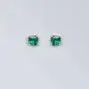 1CT Synthetic Emerald Radiant Cut Earrings