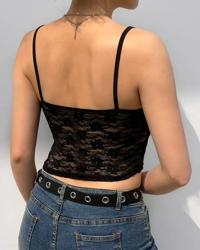 Lace Sexy Crop Cami Tops