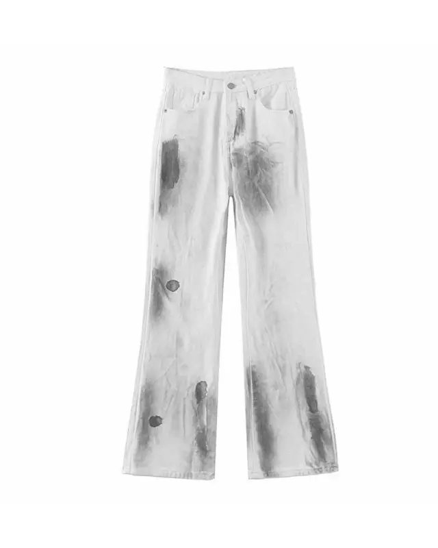 Tie Dye High Waisted Straight Jeans