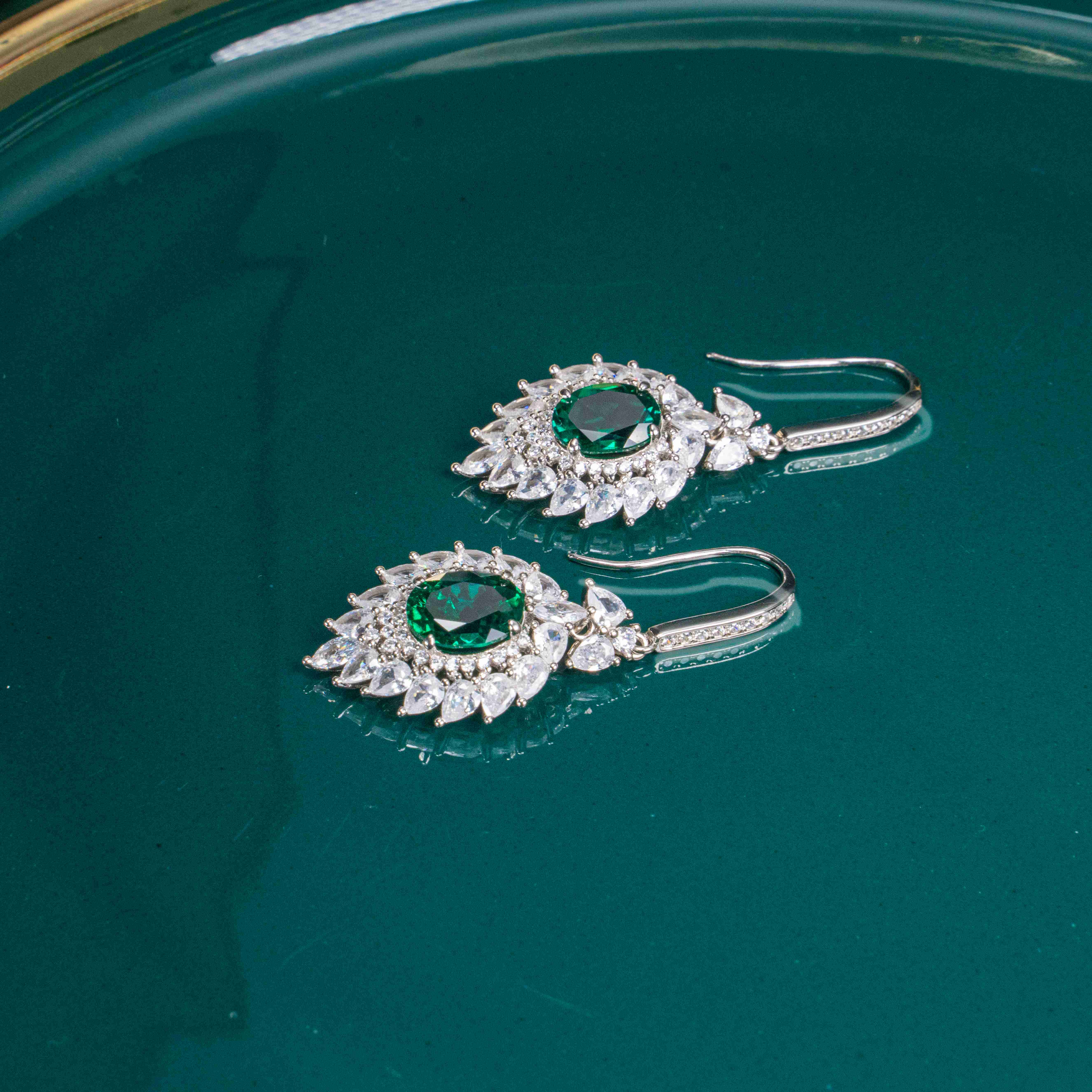 Emerald Flame Earrings