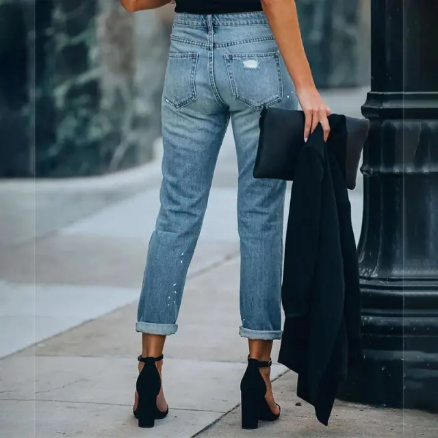 Thin Loose-fitting Straight-leg Jeans