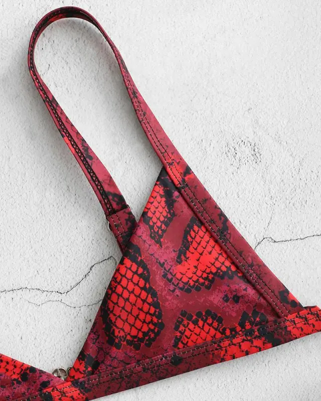 Leopard Print Triangle High Cut Bikini Sets