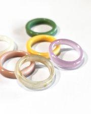 6pcs Candy Colored Resin Ring Sets