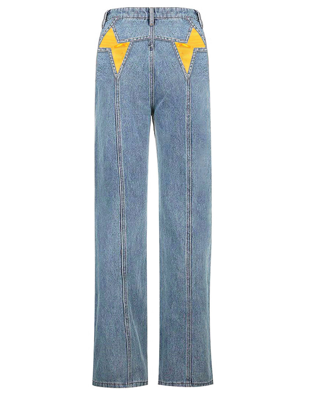 Star Patchy Flared Jeans
