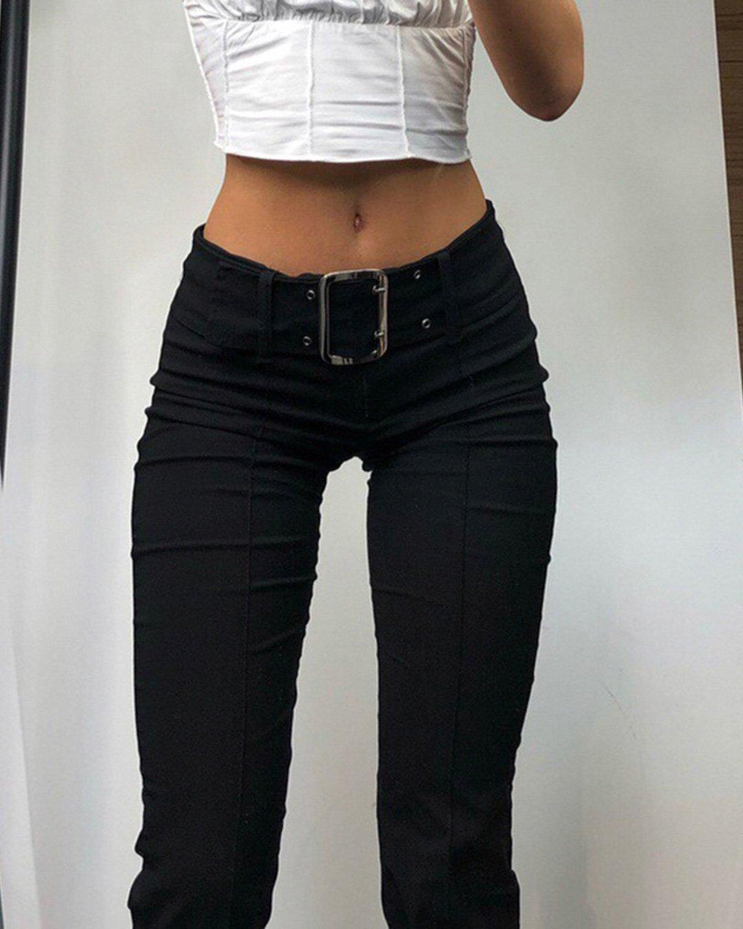 Solid Color Casual Stretch Thermal Skinny Jeans