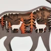 Moose Wooden Animal Statues, for Home Desktop & Room Wall Decor, Gift for Christmas, New Year