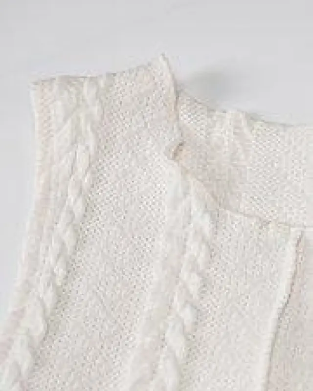 Knit Cold Shoulder Long Sleeve Skirt Set