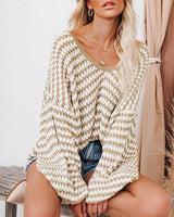 Vintage V-neck Striped Sweaters