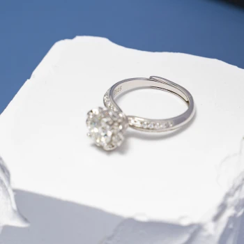 1CT Round Brilliant Cut Moissanite Diamond Bouquet Ring