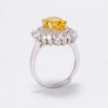 2 Carat Yellow Cubic Zirconia Platinum Plated Sterling Silver Adjustable Flame Ring