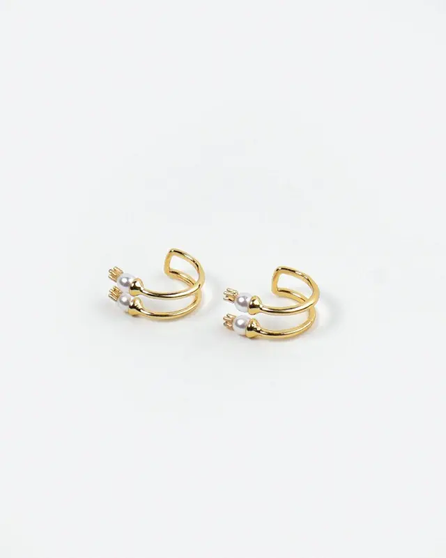 Golden Pearl Hook Earrings