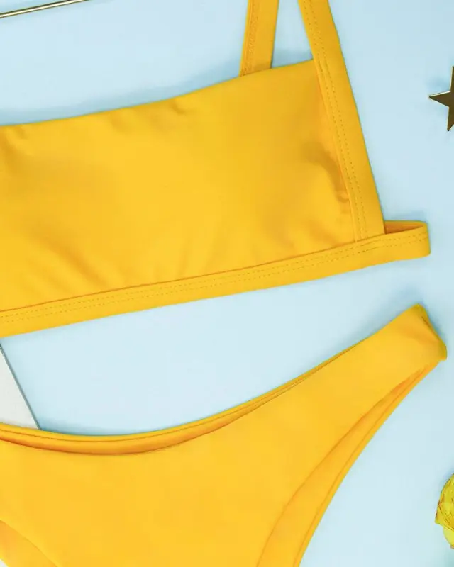 Yellow Sling Low Rise Bikini Sets