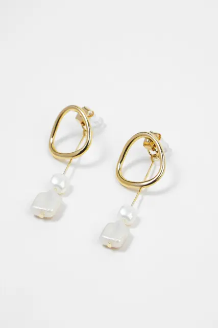 Faux Pearl Decor Drop Earrings