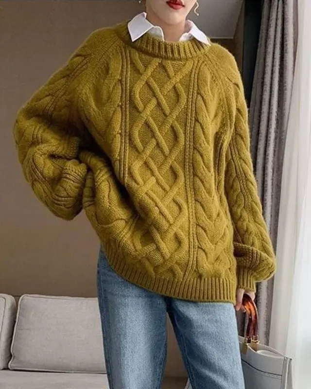 Loose and Lazy Style Thick Wool Pullover