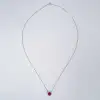 1CT Synthetic Ruby Round Brillliant Cut Pendant Necklace