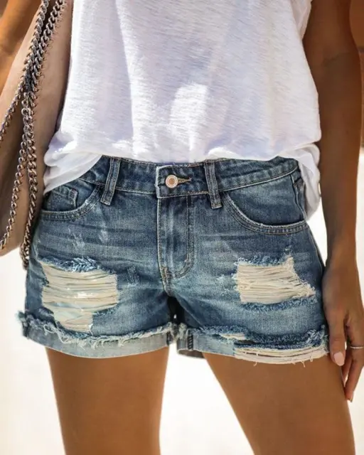 Casual Pockets Jeans Short