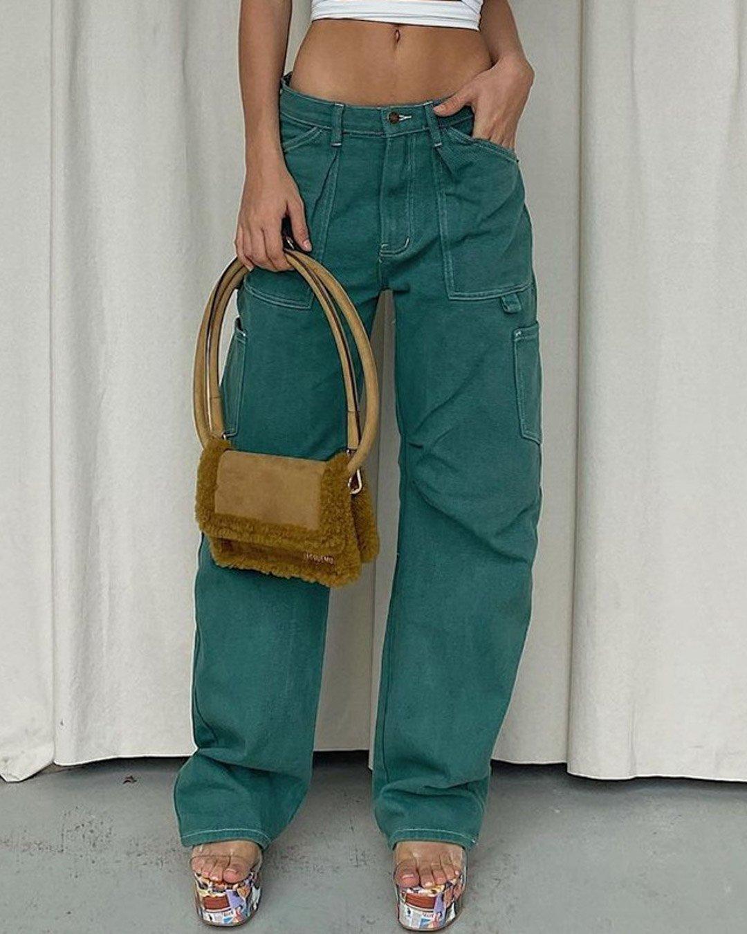 Last One - Low-rise Flap Pocket Straight Jeans