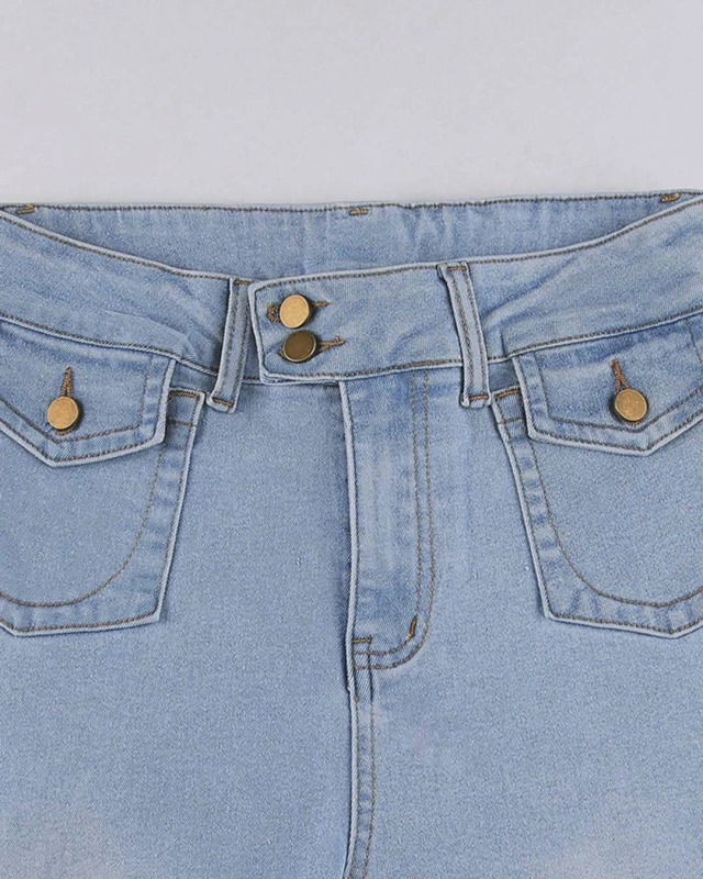 Retro Style Low-Waist Bootcut Jeans