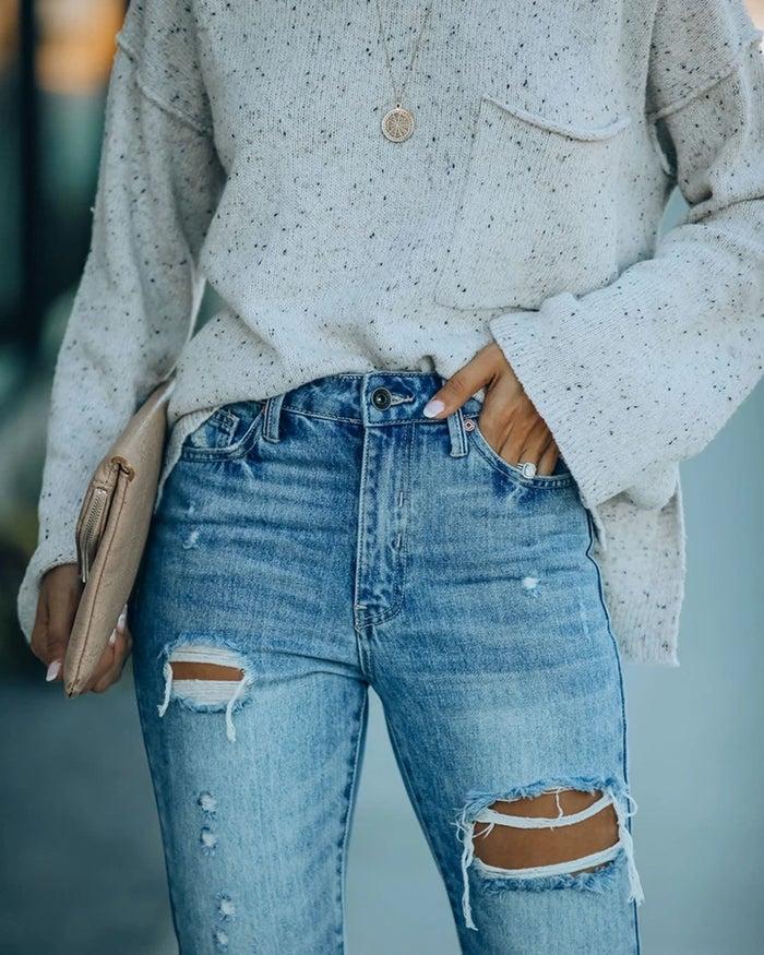 High Rise Distressed Women Jeans