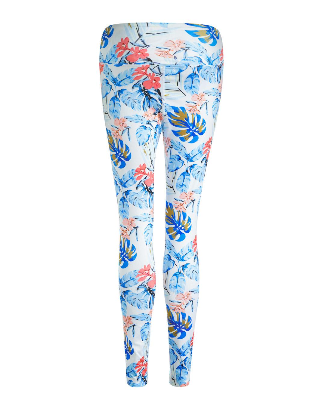 Tropical Print Sports Leggings With Phone Pocket