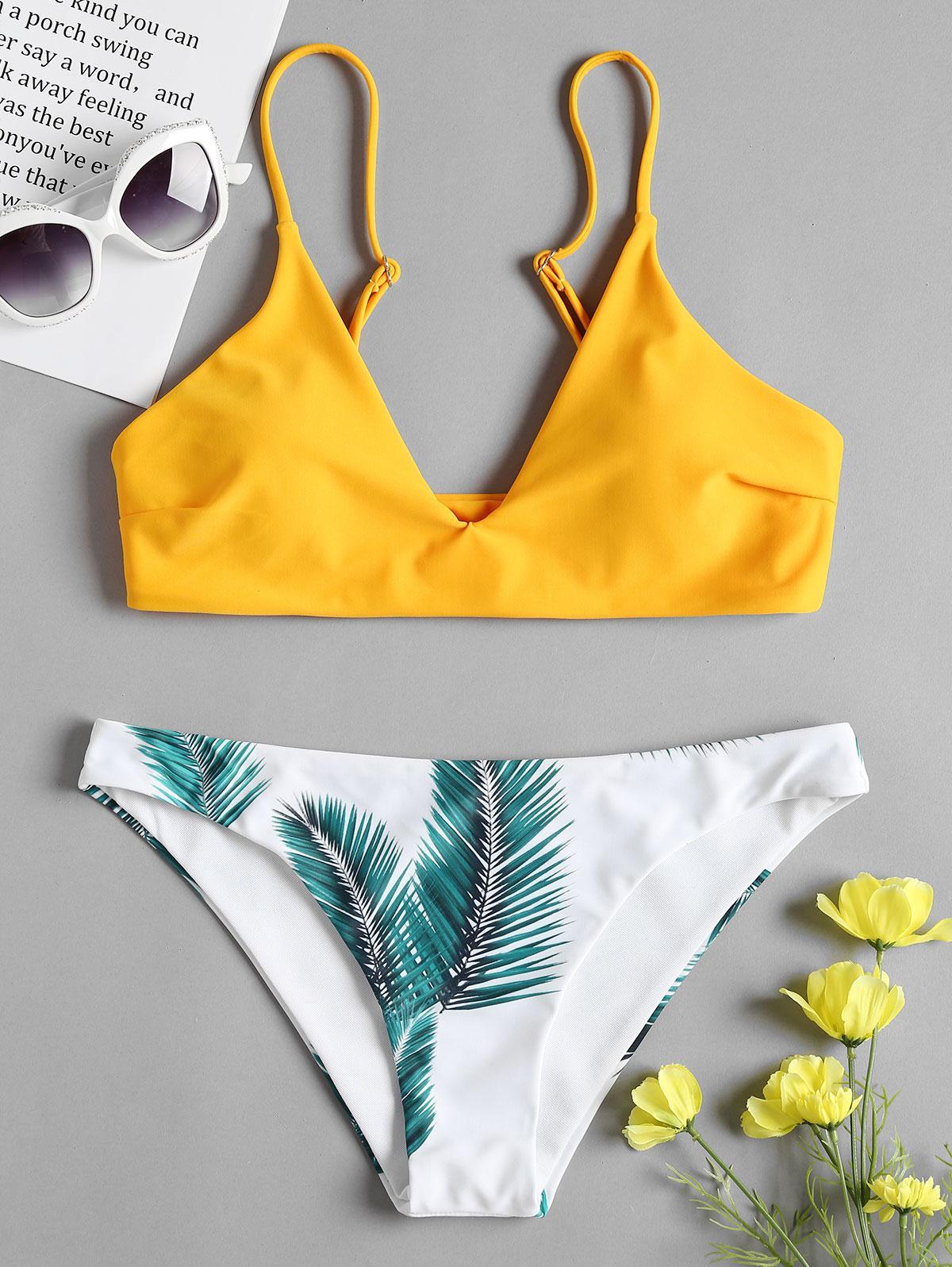 Mix&Match Sling Leaf Print Bikini Sets