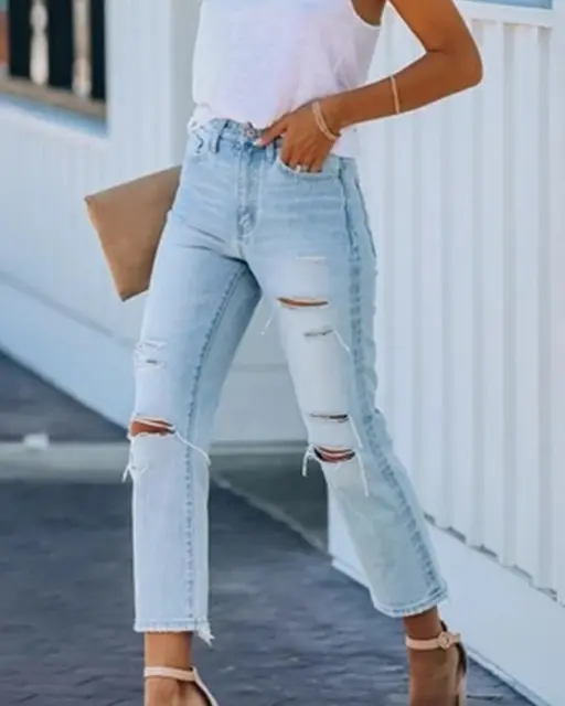 Melville High Rise Distressed Jeans