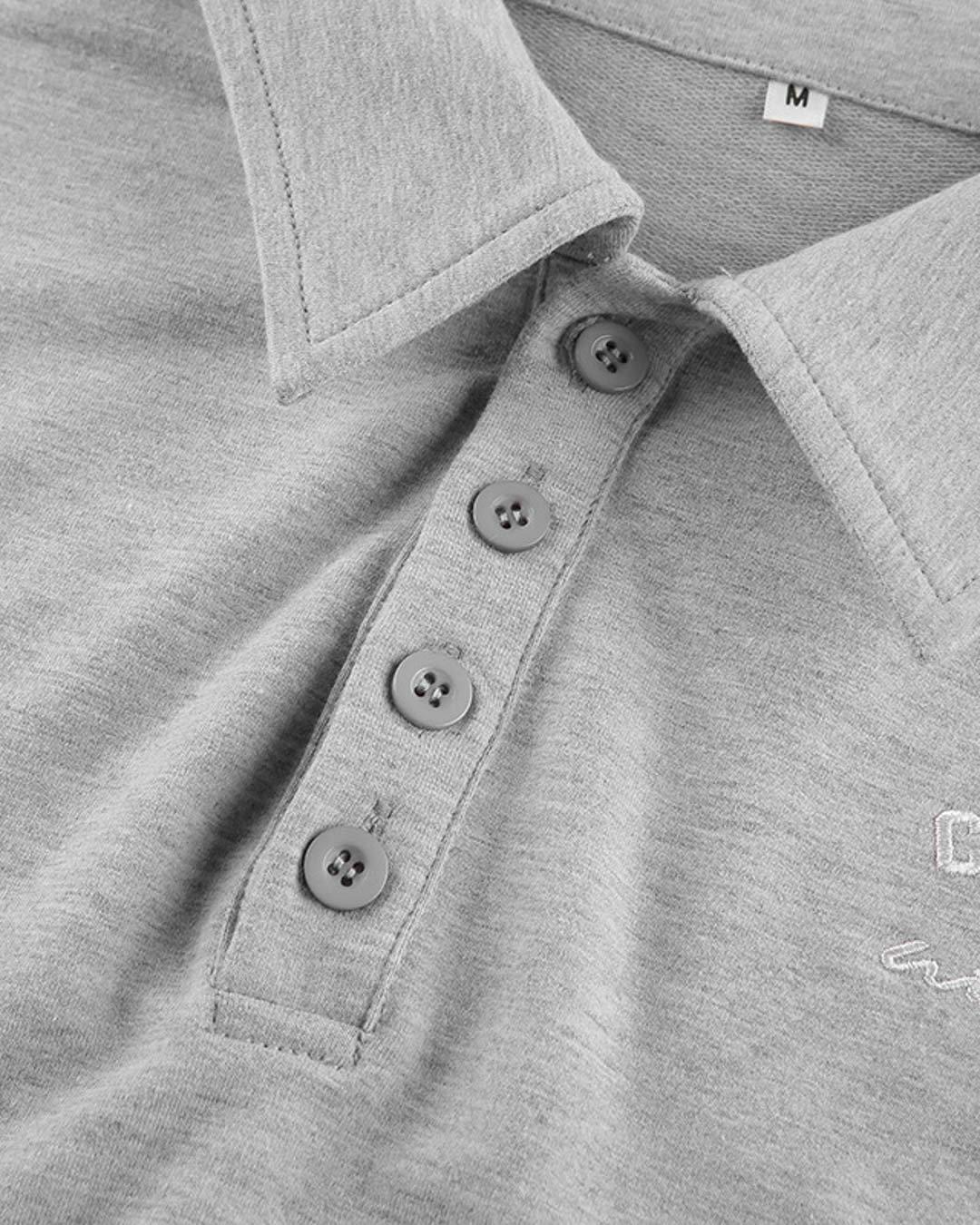 Lapel Letter Print Drop Shoulder Sweatshirts
