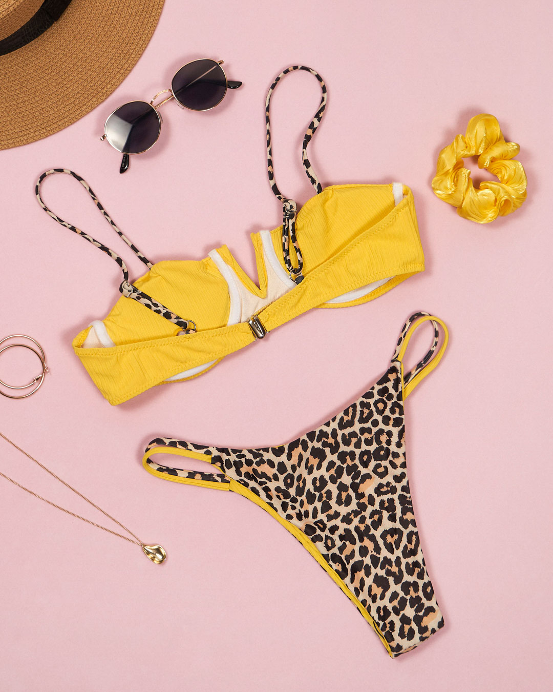 Leopard Print Underwired Low Rise Bikini Sets