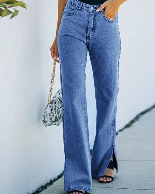 Noble High Rise Slit Ankle Flared Women Jeans