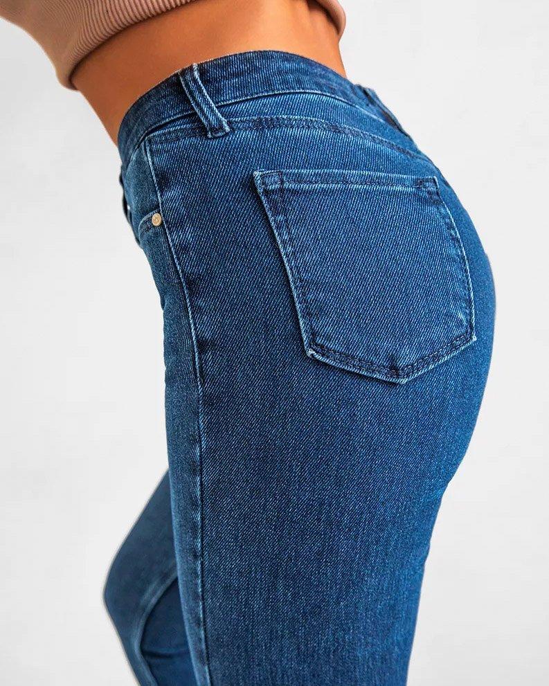 Casual Stretch Wash Blue Spring Skinny Cropped Jeans