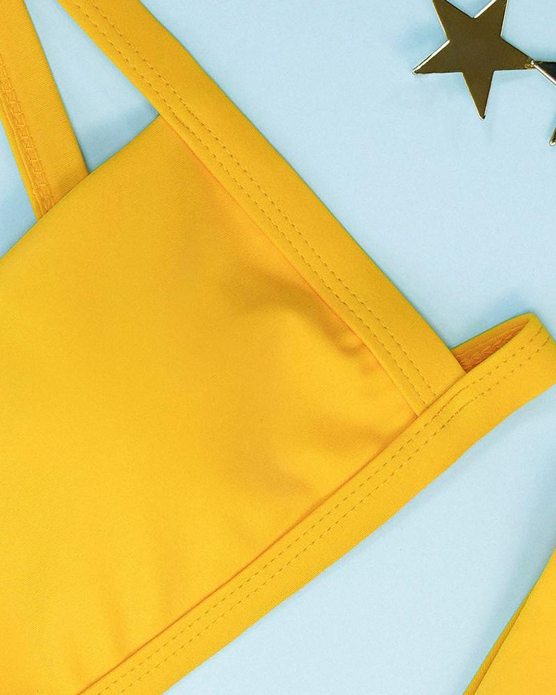 Yellow Sling Low Rise Bikini Sets