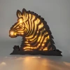 Zebra head 3D Wooden Carving,Suitable for Home Decoration,Holiday Gift,Art Night Light