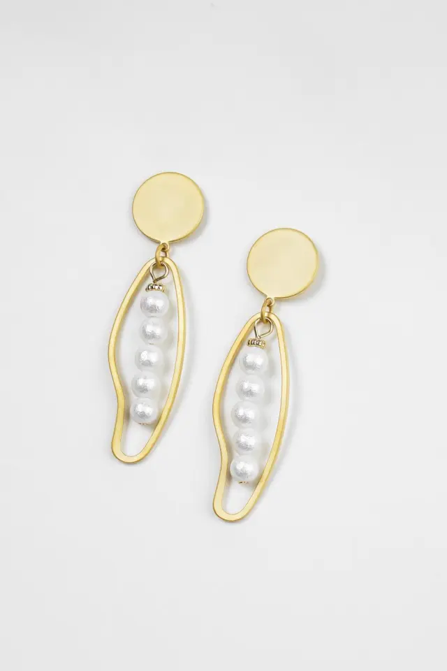 Earrings Decor Drop With Irregular And Pearl