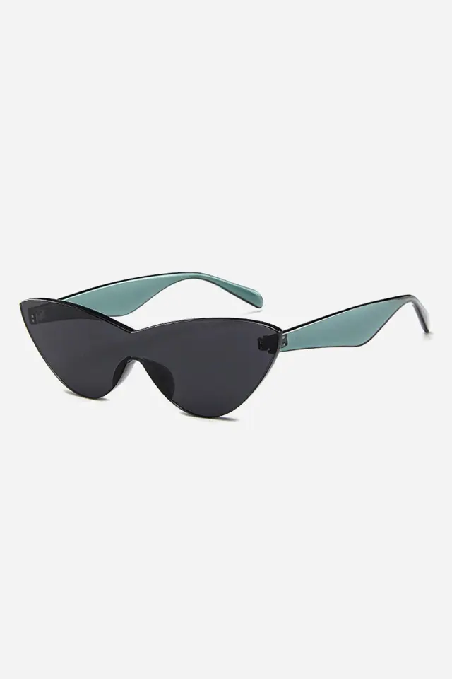 Colorblock Geometric Frame Sunglasses With Black Lens