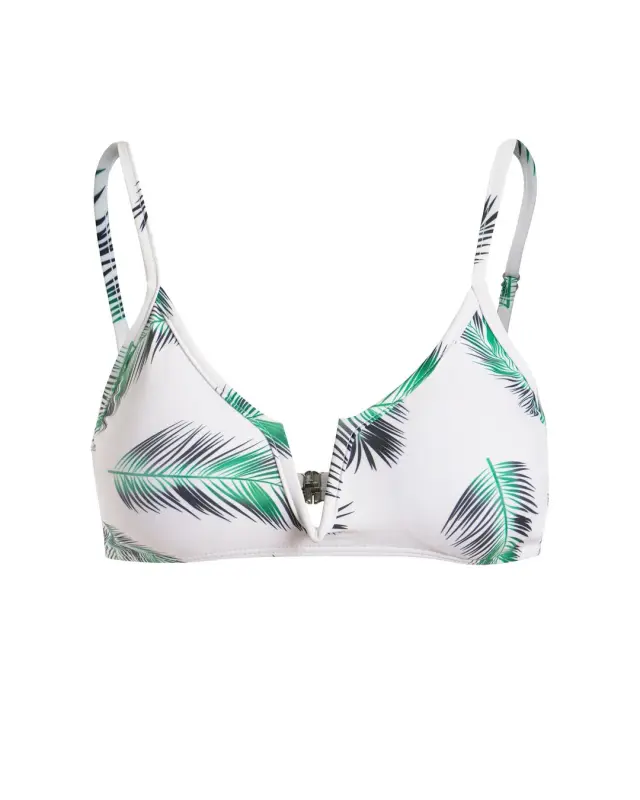 Palm Print V-wired Bikini Tops