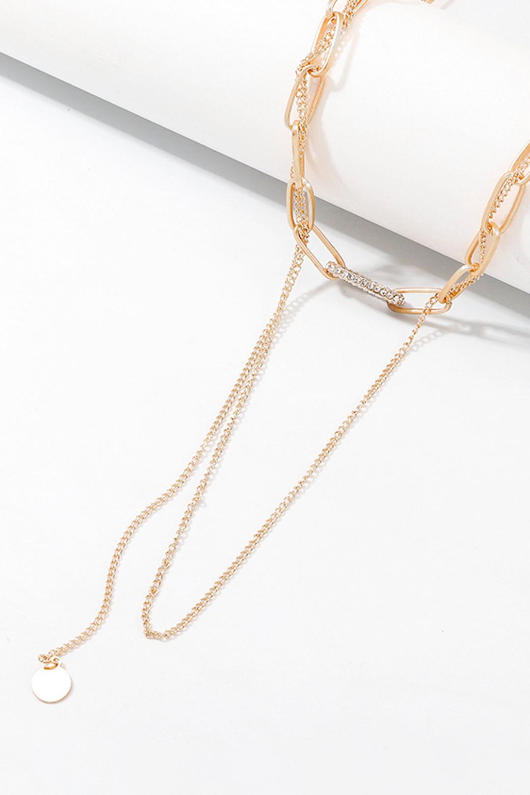 Layered Geometric Sequined Necklace