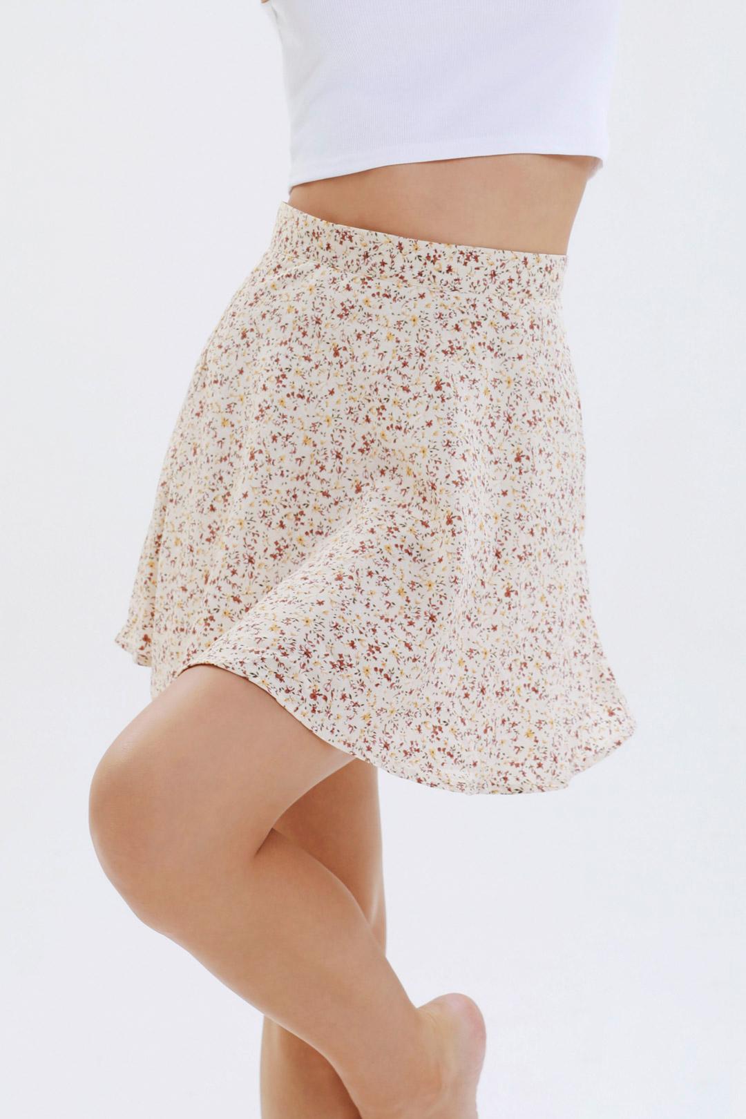 Floral A-Line Mini Skirts