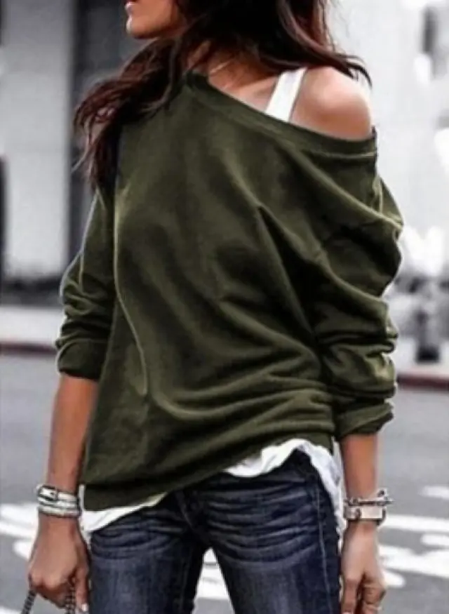 Round Neck Long Sleeve Tops