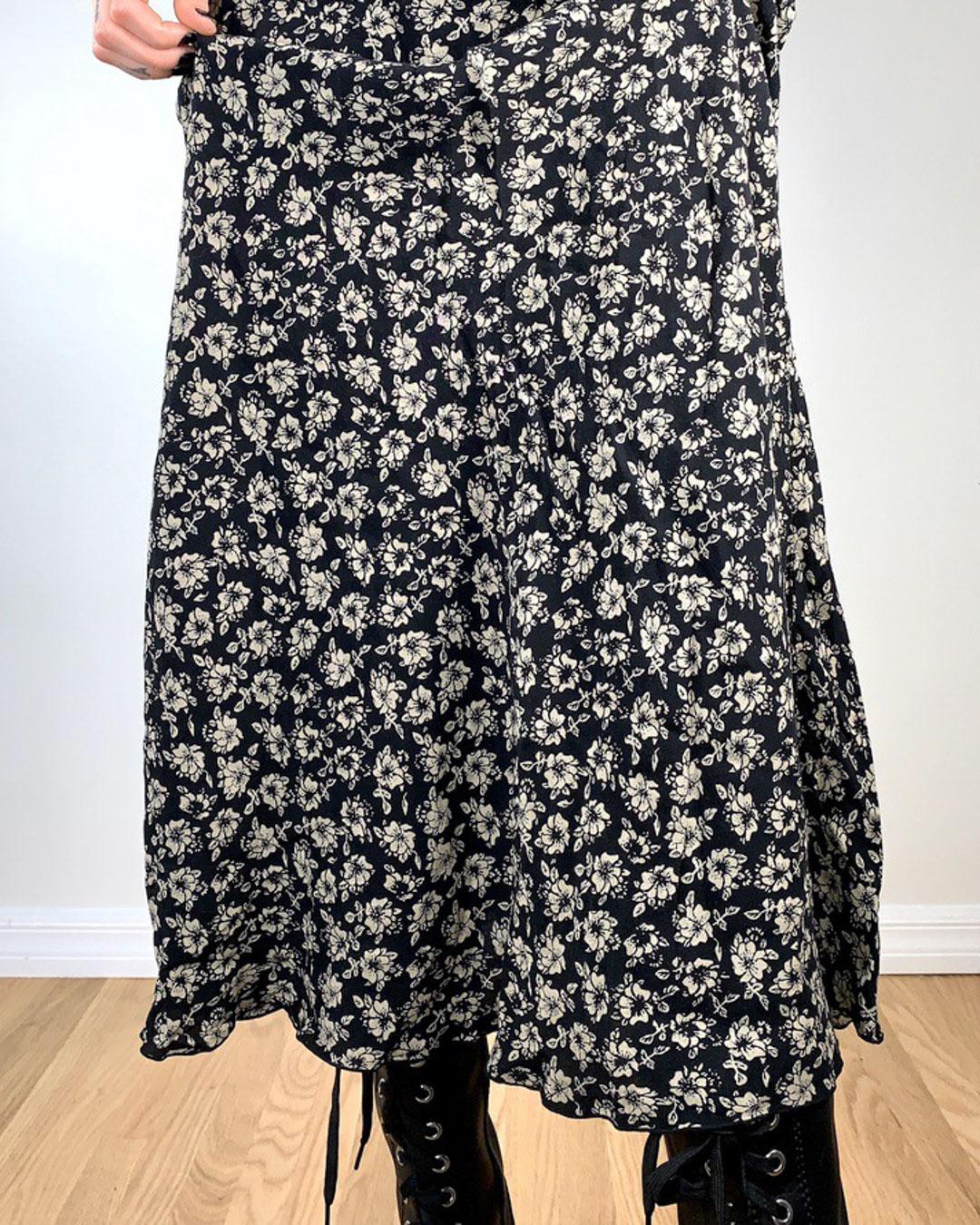 Vintage Chiffon Print Low-rise Skirts