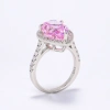Pear-shaped Pink Cubic Zirconia Platinum Plated Sterling Silver Ring, Engagement, Anniversary Gift